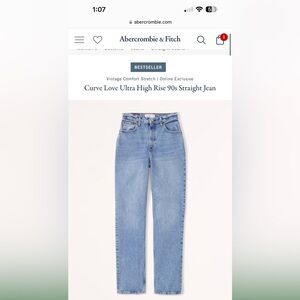 Abercrombie and Fitch curve love 90s straight jeans